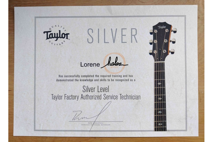 Haloa Music obtient le label Centre de Service Taylor Silver